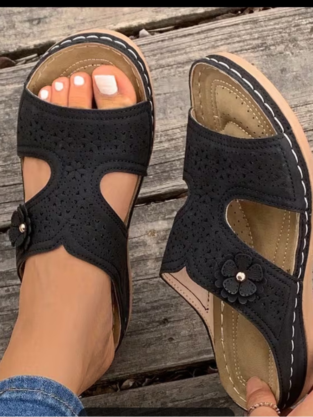 Comfort Slide Sandals for Women - Black - Picture 3 of 3